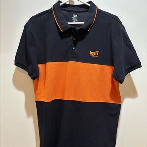 Levi's Men's Polo Shirt in Black and Orange